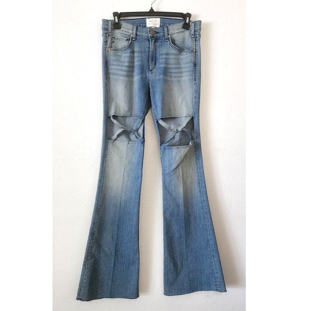 McGuire Denim Light Blue Distressed Wide Leg Jeans